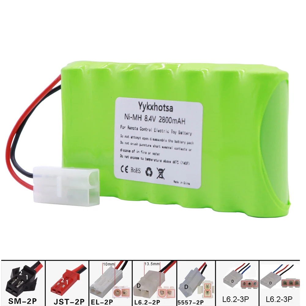 8.4V 2800Mah Nimh Aa Batteria L6.2-2P/Sm. Jst/El-2P Spina Per I Giocattoli Di Rc Auto Serbatoi Treni Robot Barca Pistola Ni-Mh 8.4V Ni-Mh Battery Pack