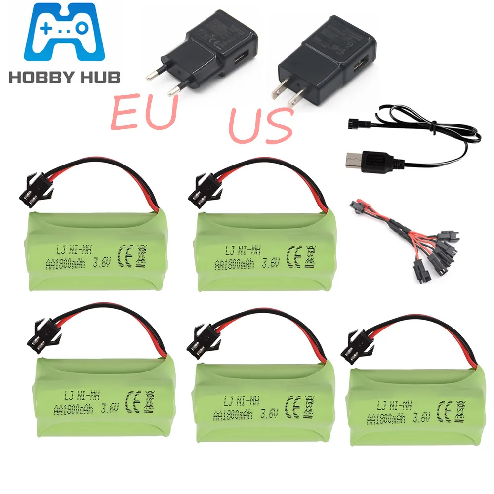 3.6V 1800 Mah Nimh Battery Charger Set Per Rc Serbatoio Auto Giocattolo Treno Barca Robot Pistola Ni-Mh Aa 3.6V 700 Mah Batteria Ricaricabile