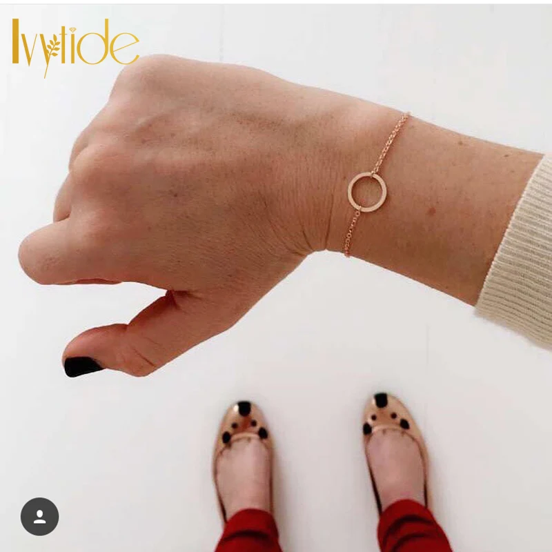 Lvytide Bracciale Cerchio Delicato Bracciale Cerchio Karma Dainty Minimale Gioielli Di Tutti I Giorni Bracciale Donna Suo Regalo