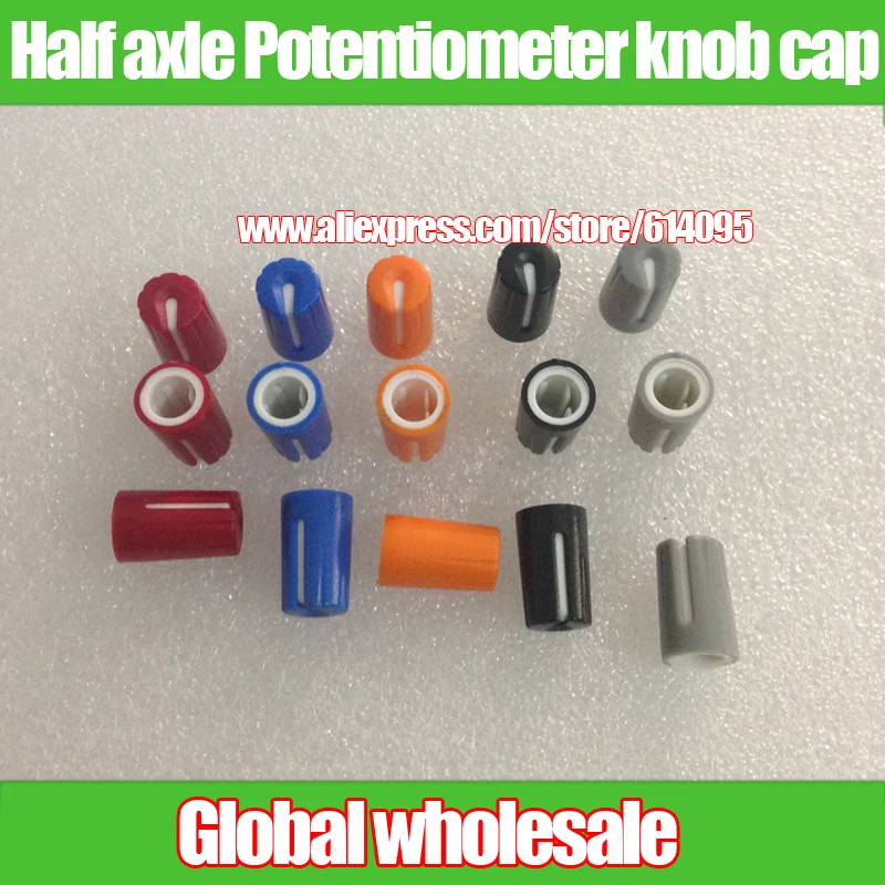 10Pcs Mixer Half Axle Manopola Cap / Hole 6Mm / Half Axle Potenziometro Manopola Cap/Rosso Blu Grigio Arancione Nero 270 Gradi