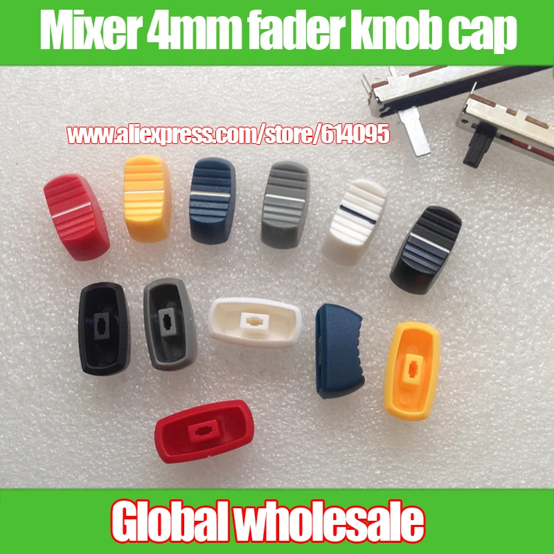60Pcs Mixer Console Equalizzatore Ovale 4Mm Fader Manopola Cap / Slide Potenziometro Manico In Ferro Manico In Plastica Fader Cap Monocromatico