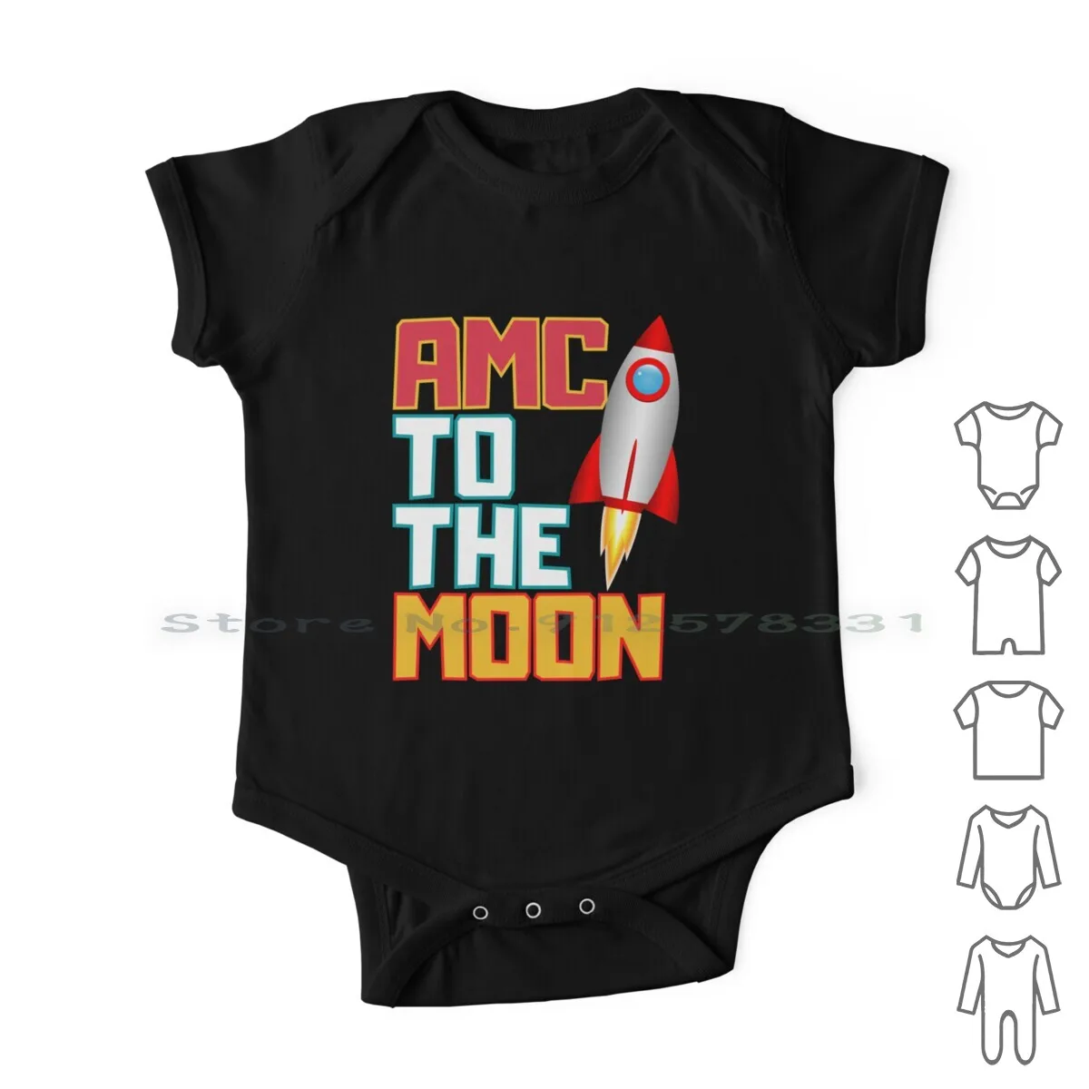 Amc Rocket To The Moon Vestiti Per Neonati Pagliaccetti Tute Di Cotone Amc Rocket Amc To The Moon Amc Stock Diamond Hand Hamestop