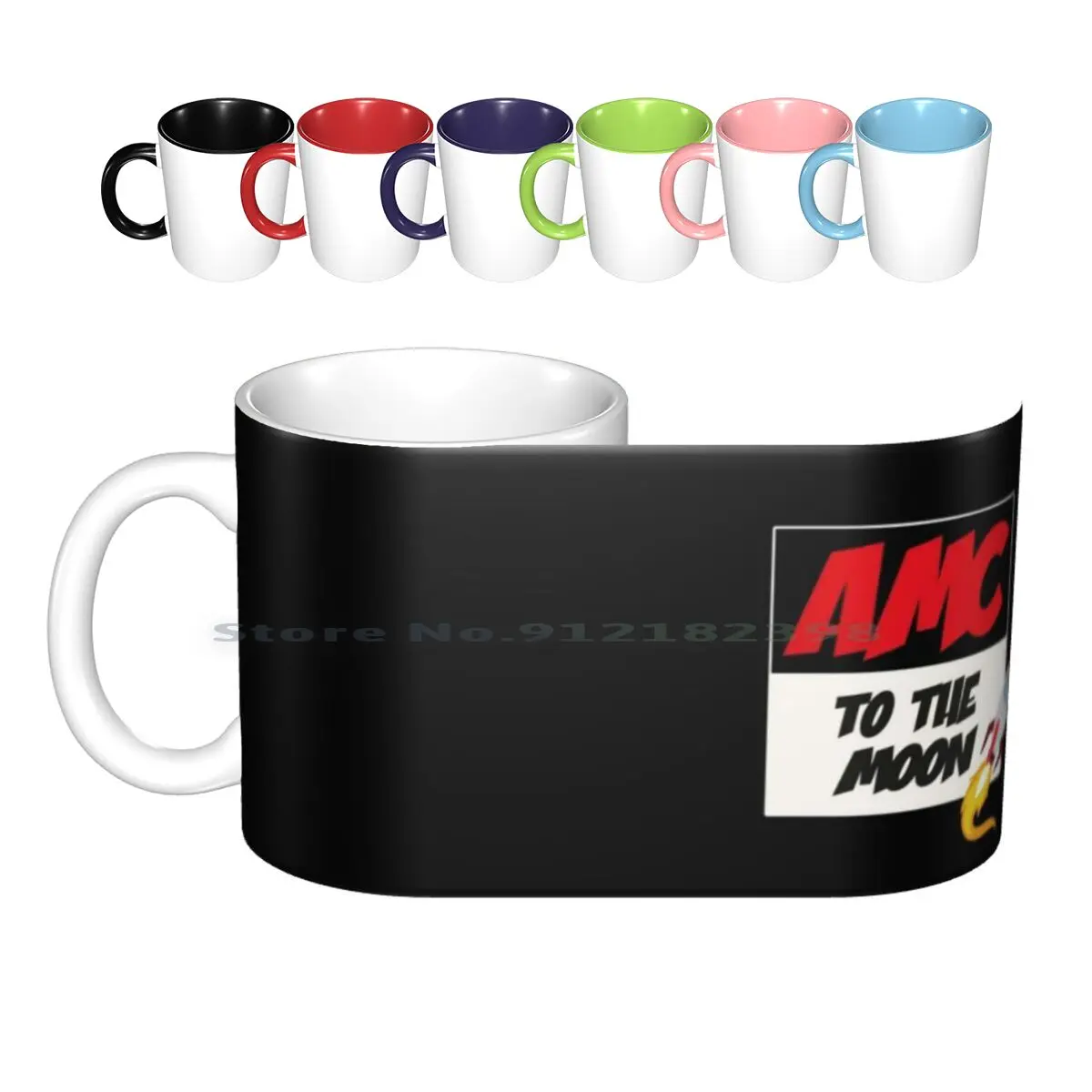 Amc Rocket To The Moon Tazze In Ceramica Tazze Da Caffè Tazza Da Tè Al Latte Amc Rocket Amc To The Moon Amc Stock Diamond Hand Gamestop Amd