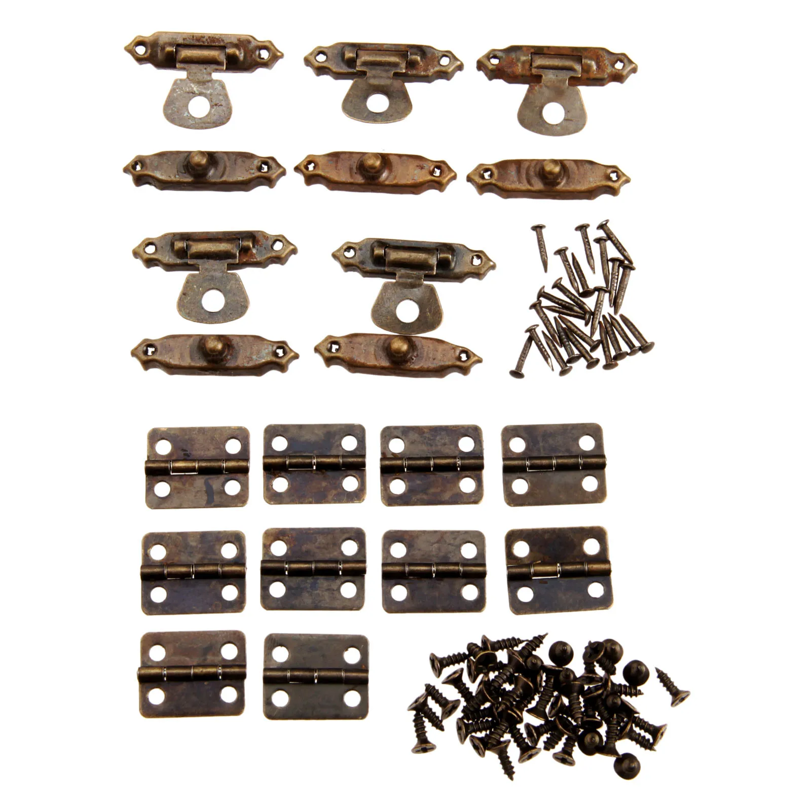 5Pcs Box Fermo Chiusure + 10Pcs Porta Dell'Armadio Mobili Cerniera Gioielli Scatole Di Legno Decorativo Cerniera Accessori Per Mobili + Viti