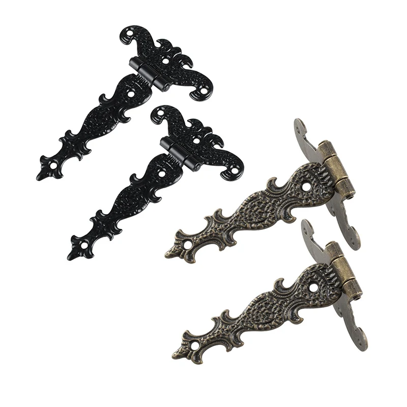 2 Pz 113*69Mm Bronzo Antico/Cerniera Nera Per Finestre Armadio Armadio Armadio Ante Scatole Di Legno Portagioie Petto