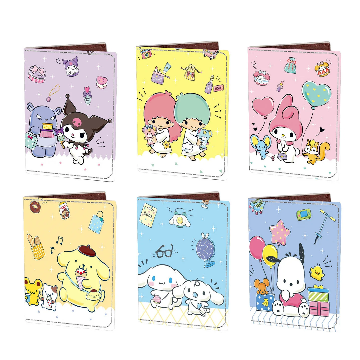 Kawaii Anime Cartoon Pu Rfid Passport Cover Sanirios Cinnamoroll Kuromi Mymelody Id Porta Carte Di Credito Tasche Per Carte Di Viaggio