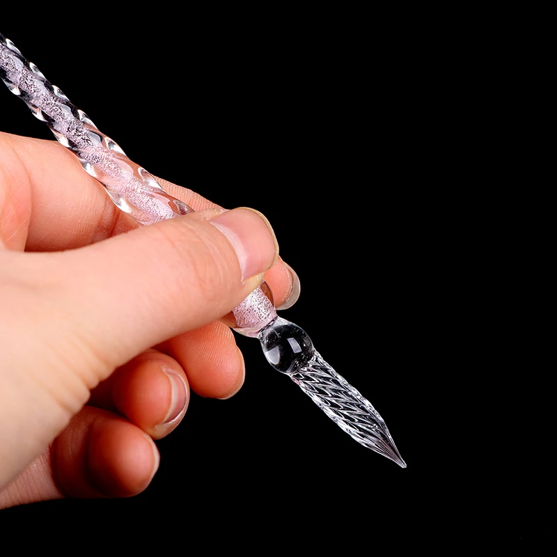 1 Pc Vintage Glass Dip Dipping Pen Signature Filling Ink Fountain Pens Penna Stilografica A Goccia In Vetro
