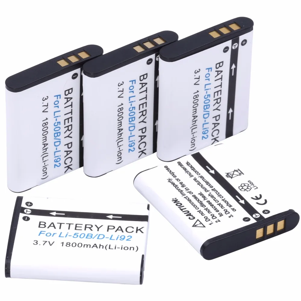 5Pcs Probty Li-50B Li 50B D-Li92 Batteria Per Olympus Xz-1 Sz-30Mr Sz-10 Sz-11 Sz-20 Sp800Uz Duro Tg-810 1030 Tg-610 Sz10 Tg810