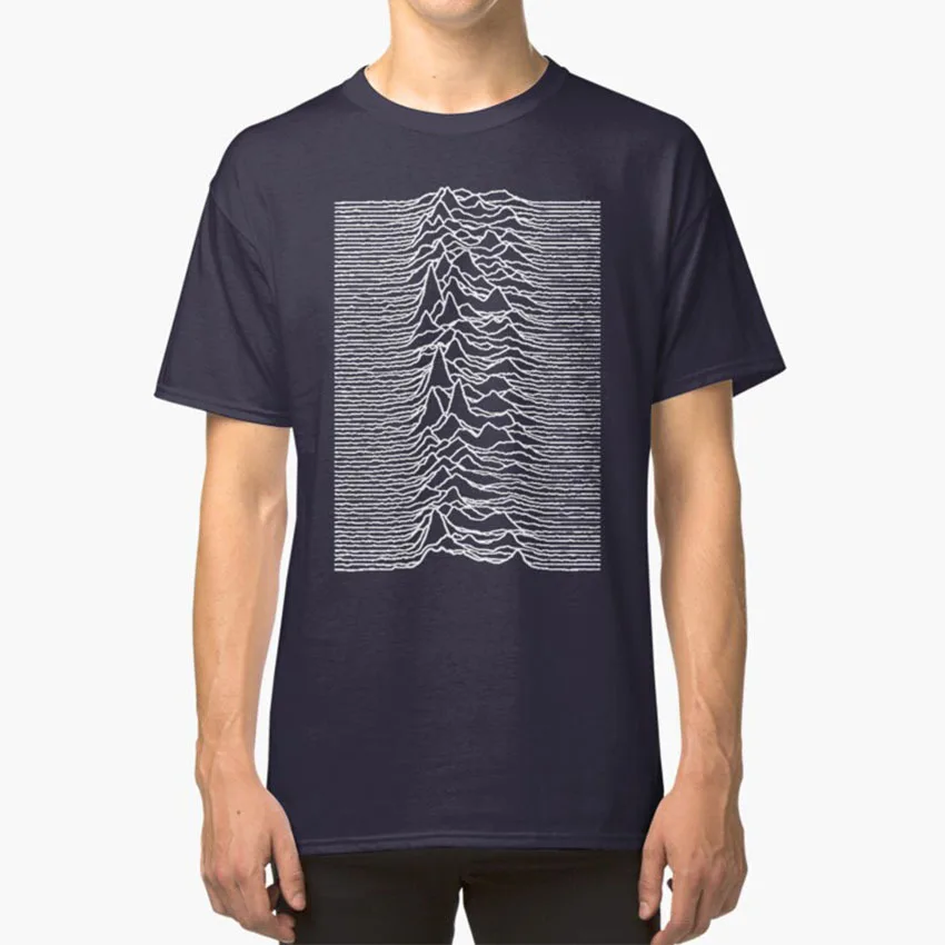 T-Shirt Con Piacere Known Pleasures Known Goutes Music Disk Album Cover Page Waves Monocromatico White Joy
