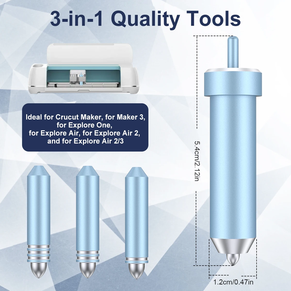 3Pcs Portable Foil Transfer Tool Kit Lame Per Cricut Maker, Maker 3, Explore One, Explore Air, Explore Air 2, Explore Air 3