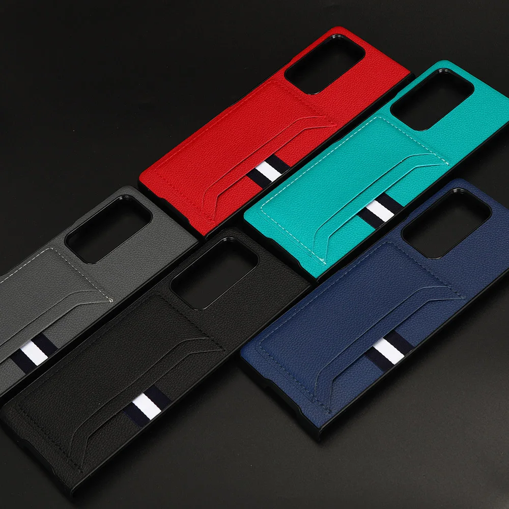 Per Samsung Galaxy Fold2 Add-In Card Full Protection Flip Phone Case Per Samsung Fold 2 Pu Cover Cover Posteriore Rigida Per Pc