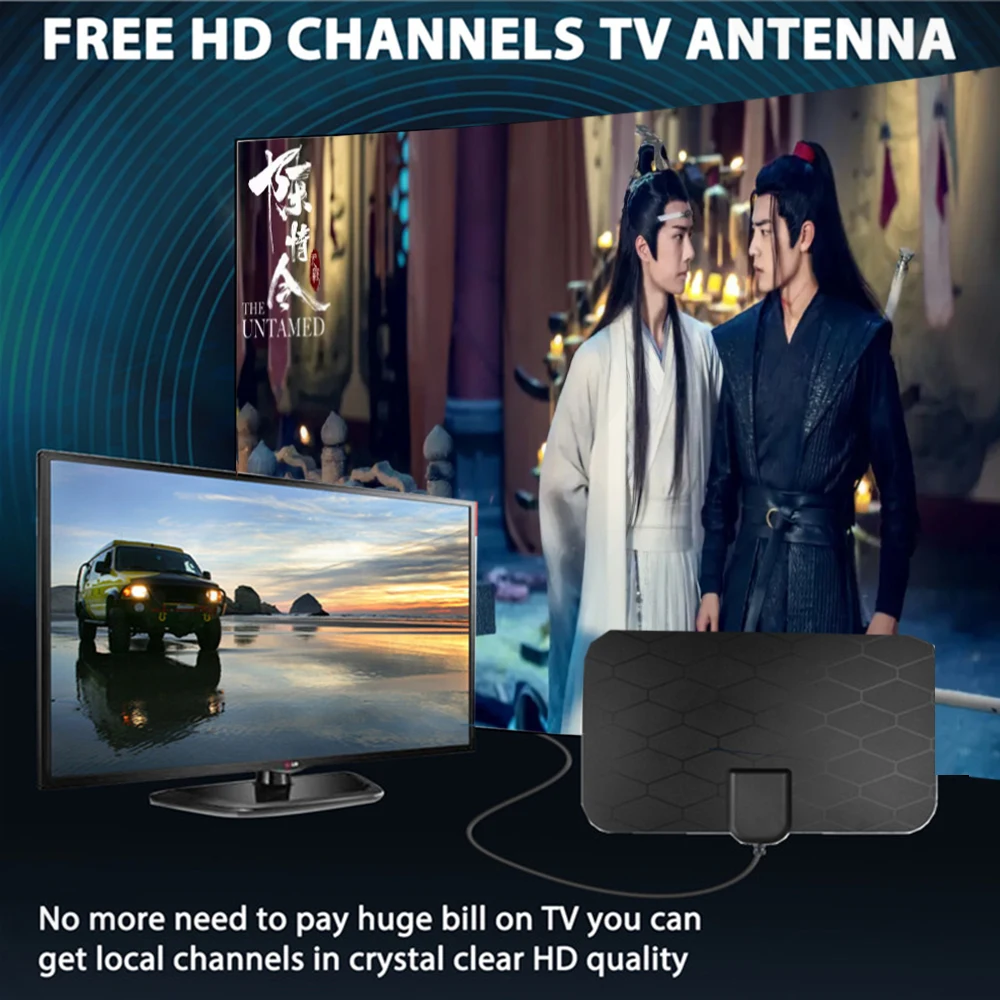 Hot 4K 1080P Digital Tv Indoor Antenna Booster Antenna Ad Alta Definizione Hd Flat Indoor Active Antenna Per Antenna Dvb-T2