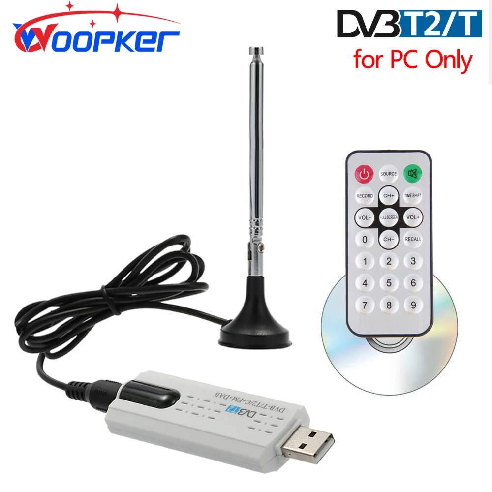 Woopker Usb Tv Stick Tuner Digital Satellite Dvb T2 Dvb-T/C Fm Dab Con Antenna Remote Hd 1080P Mpeg-2 Mpeg-4 H.264 Ricevitore Tvs
