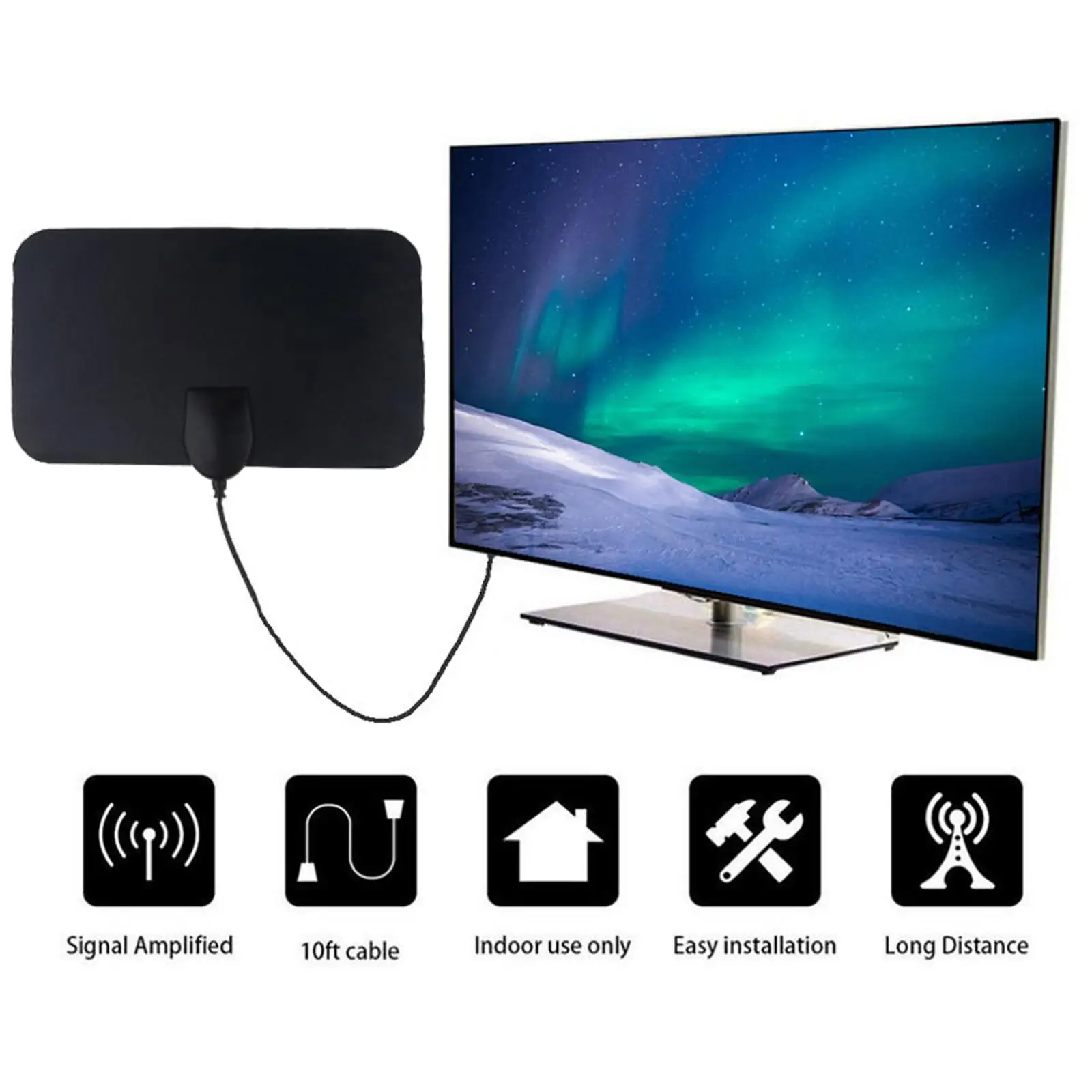 3000 Miglia 4K 8K Dvb-T2 Freeview Isdb-Tb Canale Locale Broadcast Indoor Outdoor Digital Antena Tv Antenna Amplificata Hdtv Antenna