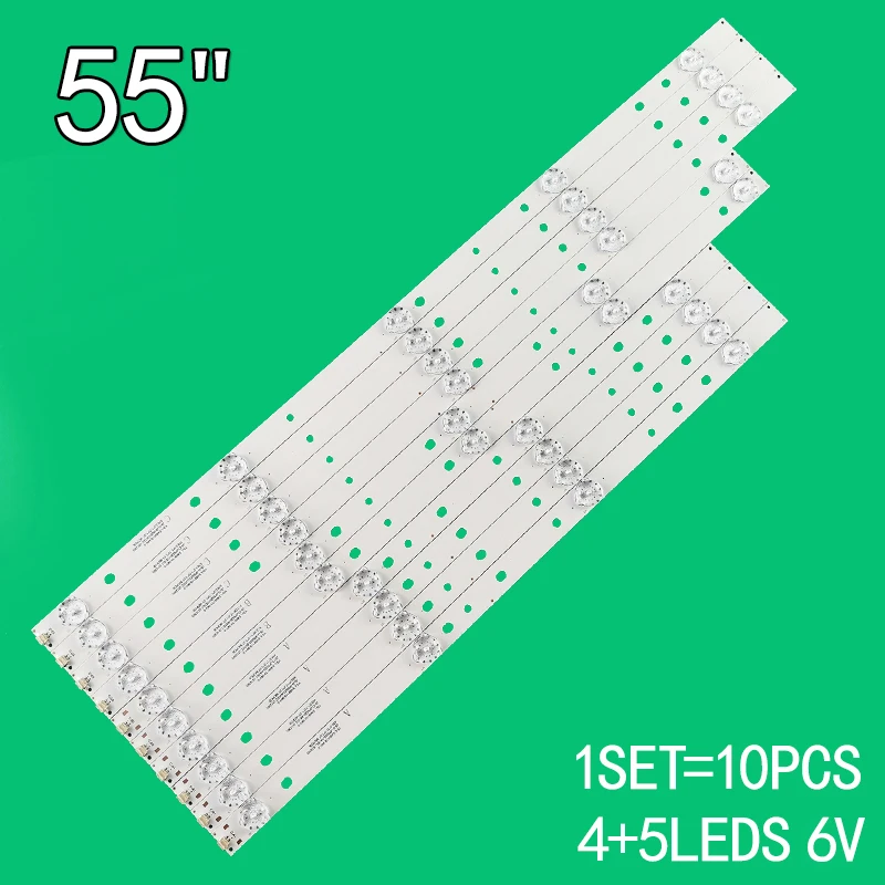 Striscia Di Retroilluminazione A Led 10 Pezzi Per Akai Aktv551 Aktv5512Ts Js-D-Jp5520-A41Ec B51Ec C51Ec (60416) Ms-L0956-L M R Ys_Le469119