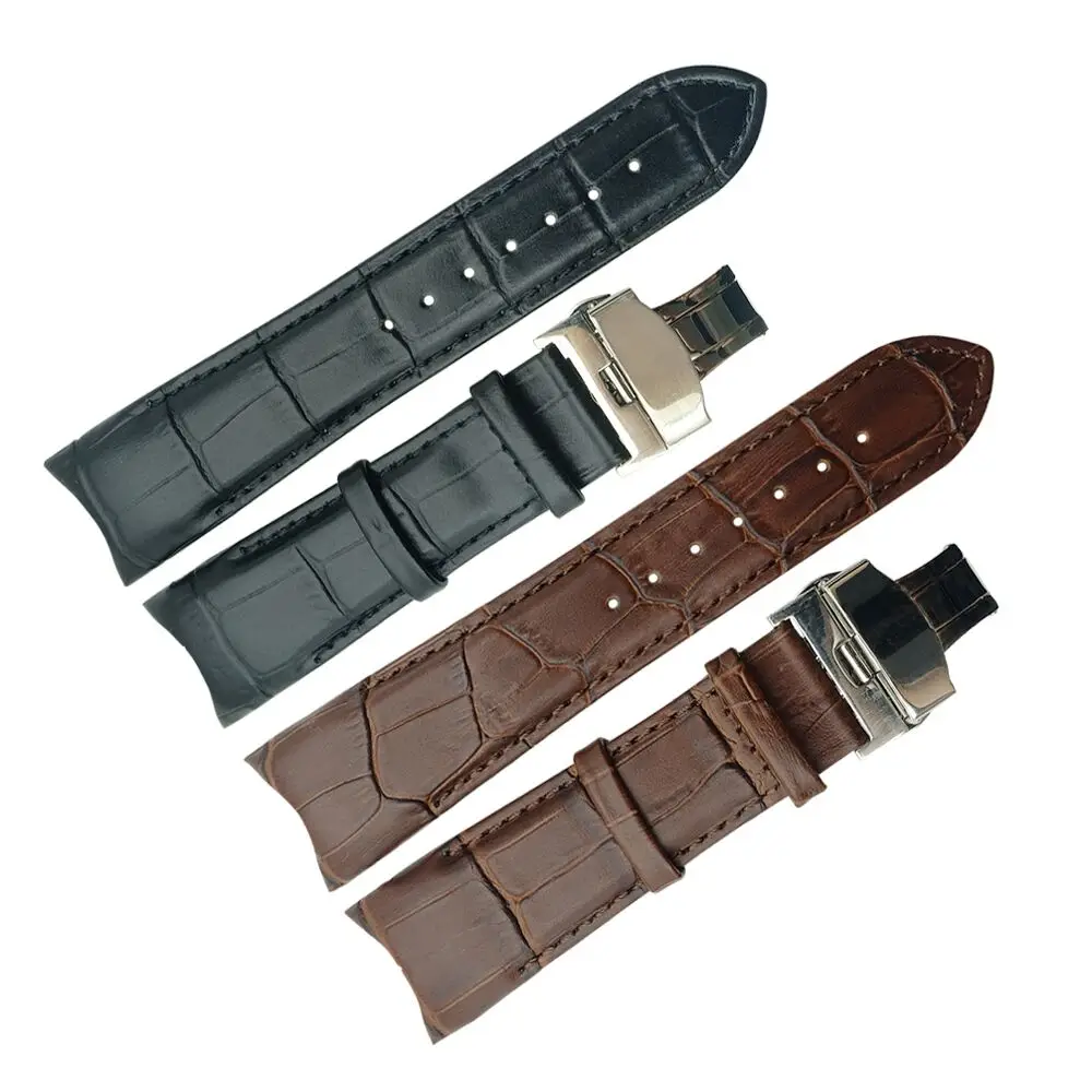 Handmade Del Cuoio Genuino Watch Band Per Tissot T035 Prc200 T055 T097 Cinturino Farfalla Fibbia Della Cinghia Del Braccialetto Del Polso