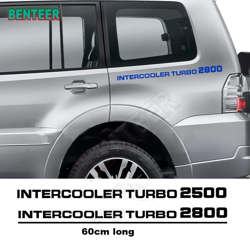 2 Pz Intercooler Turbo 2500 2800 Adesivo Carrozzeria Per Mitsubishi Pajero V20 V60 V80 Shogun Montero Accessori Auto
