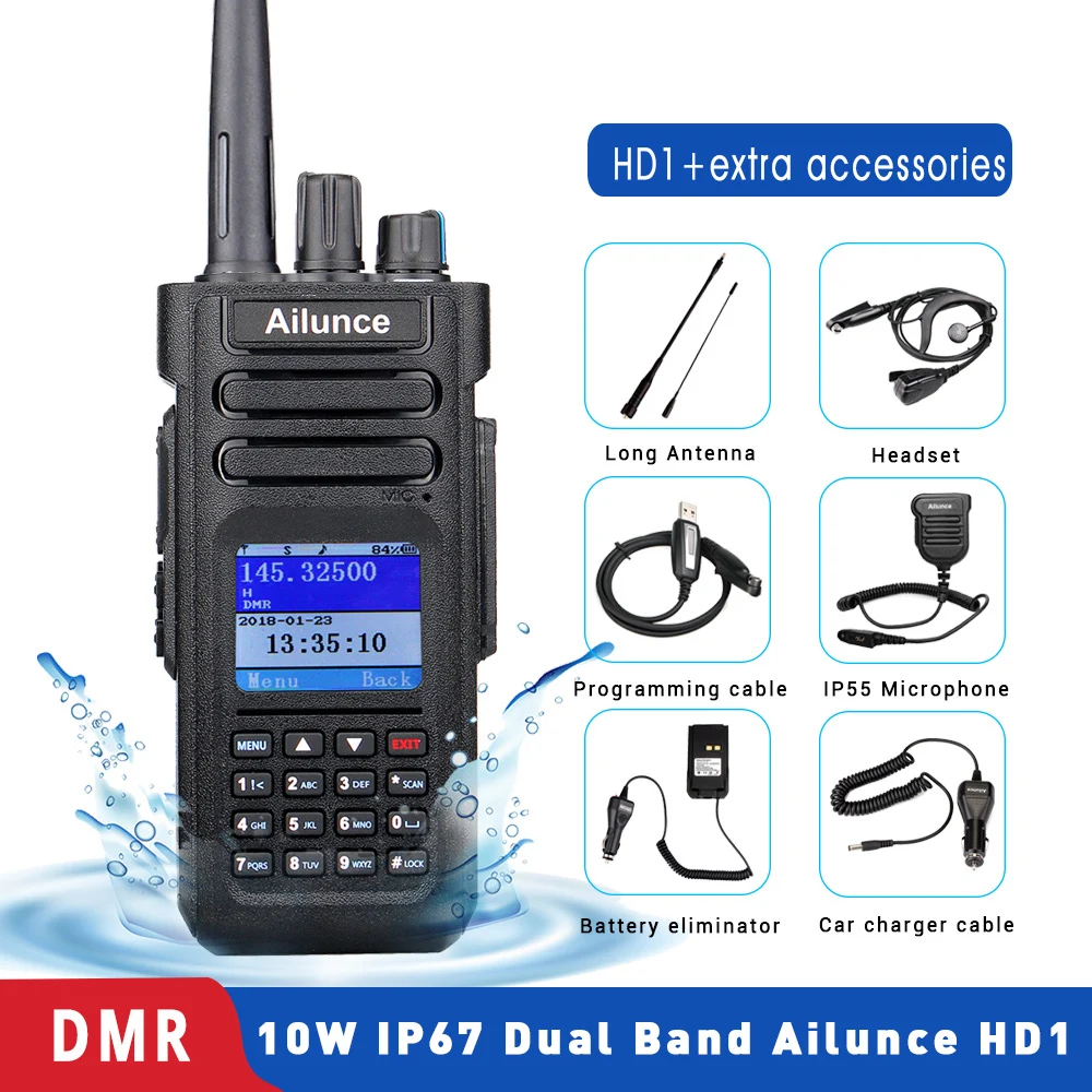 Ailunce Hd1 Dmr Digital Walkie Talkie Ham Radio Radio Amatoriale Bidirezionale A Lungo Raggio Walkie-Talkie Gps Vhf Uhf Ricetrasmettitore Dual Band