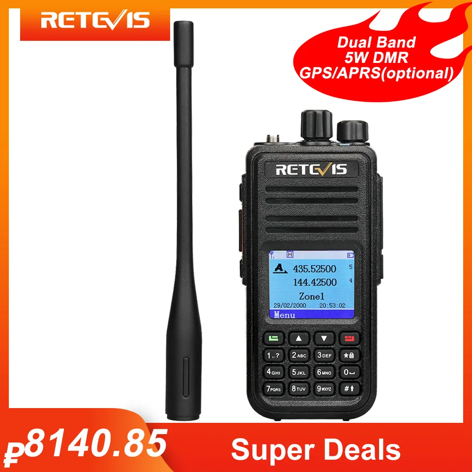 Retevis Rt3S Dmr Digital Walkie Talkie Ham Radio Station Walkie-Talkie Radio Amatoriale Professionale Bidirezionale Vhf Uhf Gps Aprs 5W