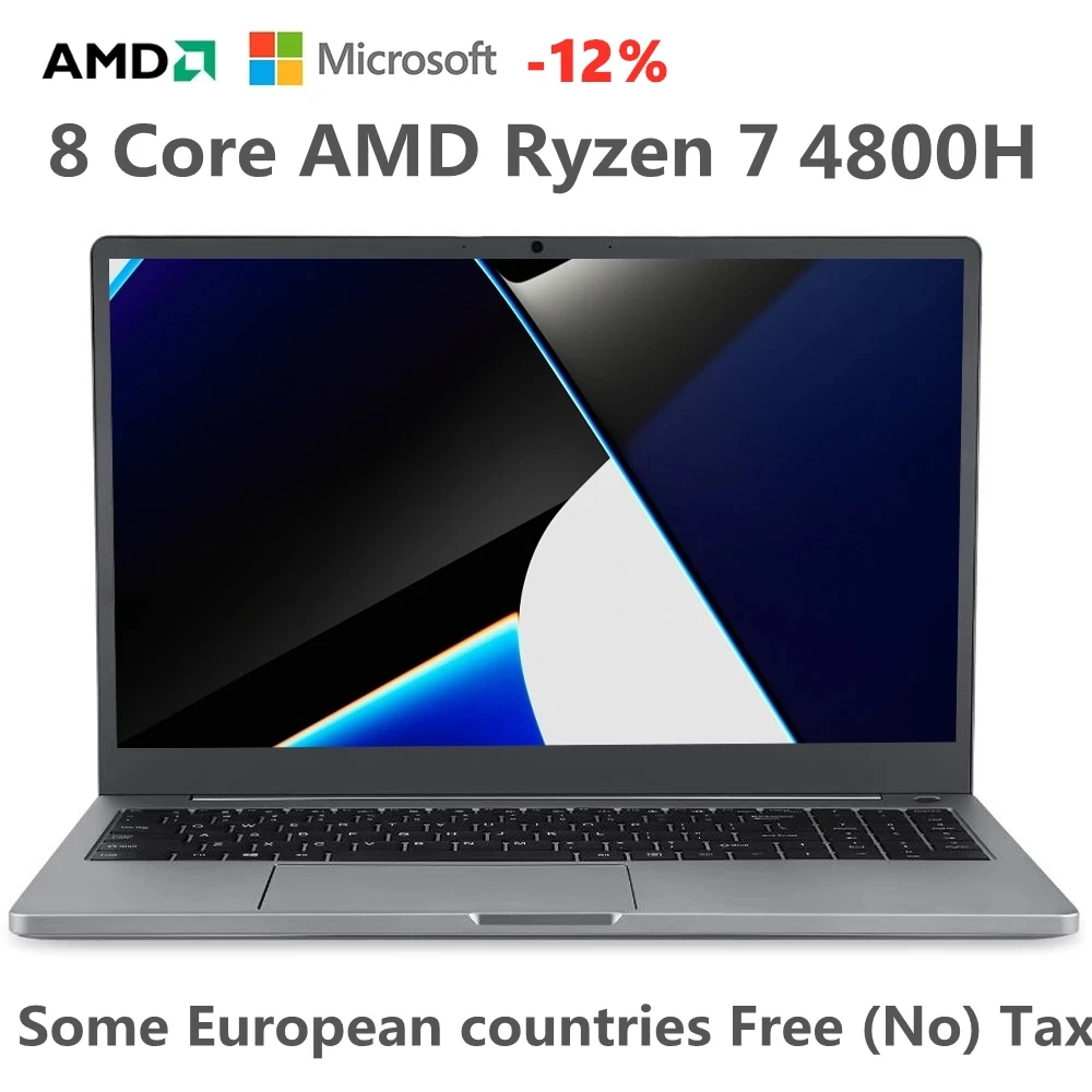 Sconto Max Ram 64Gb + 3Tb Ssd 15.6 Pollici Laptop Metal Ultrabook Amd Ryzen 7 4800H Windows 10 11 Notebook Da Gioco 5G Wifi