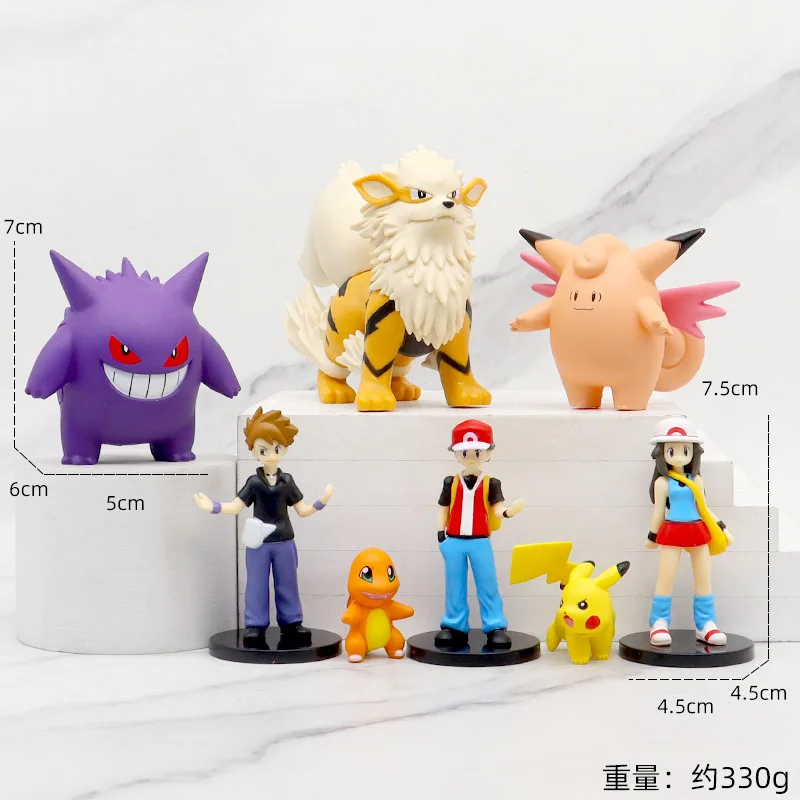8 Pz/Set Pokemon Arcanine Gengar Clefairy Figure Collection Model Toys