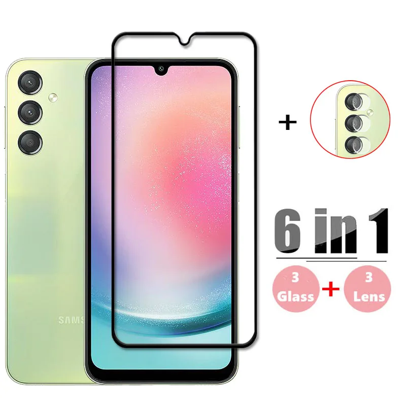 Per Samsung Galaxy A24 Full Cover In Vetro Temperato Per Samsung Galaxy A24 Screen Protector 9H Lens Film Per Samsung Galaxy A24
