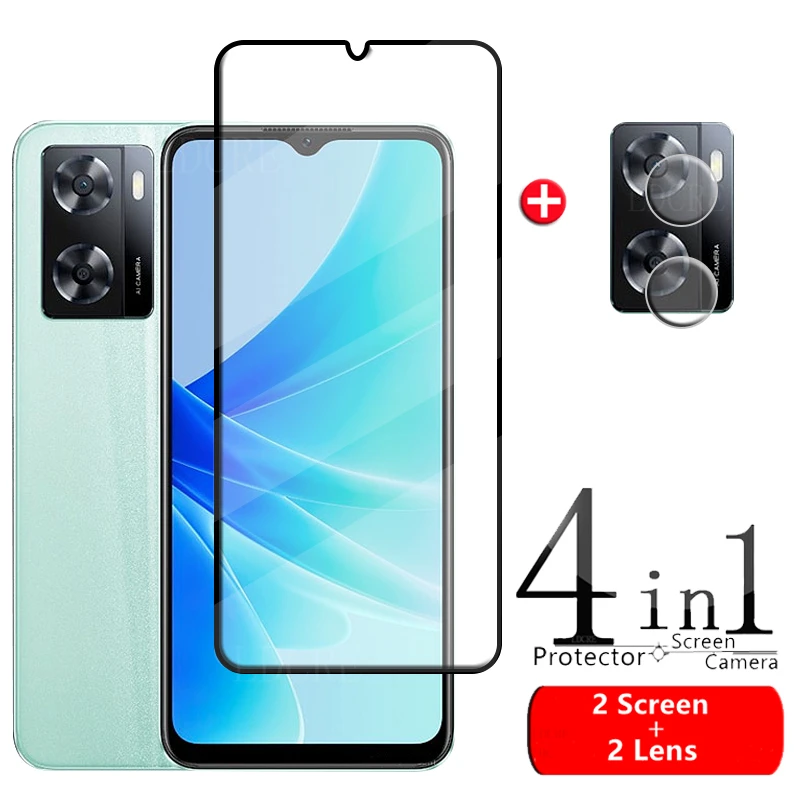 Vetro A Copertura Totale Per Oppo A57S Glass Per Oppo A57S Vetro Temperato Hd 9H Screen Protector Per Oppo A 57S A57S Lens Glass 6.56"