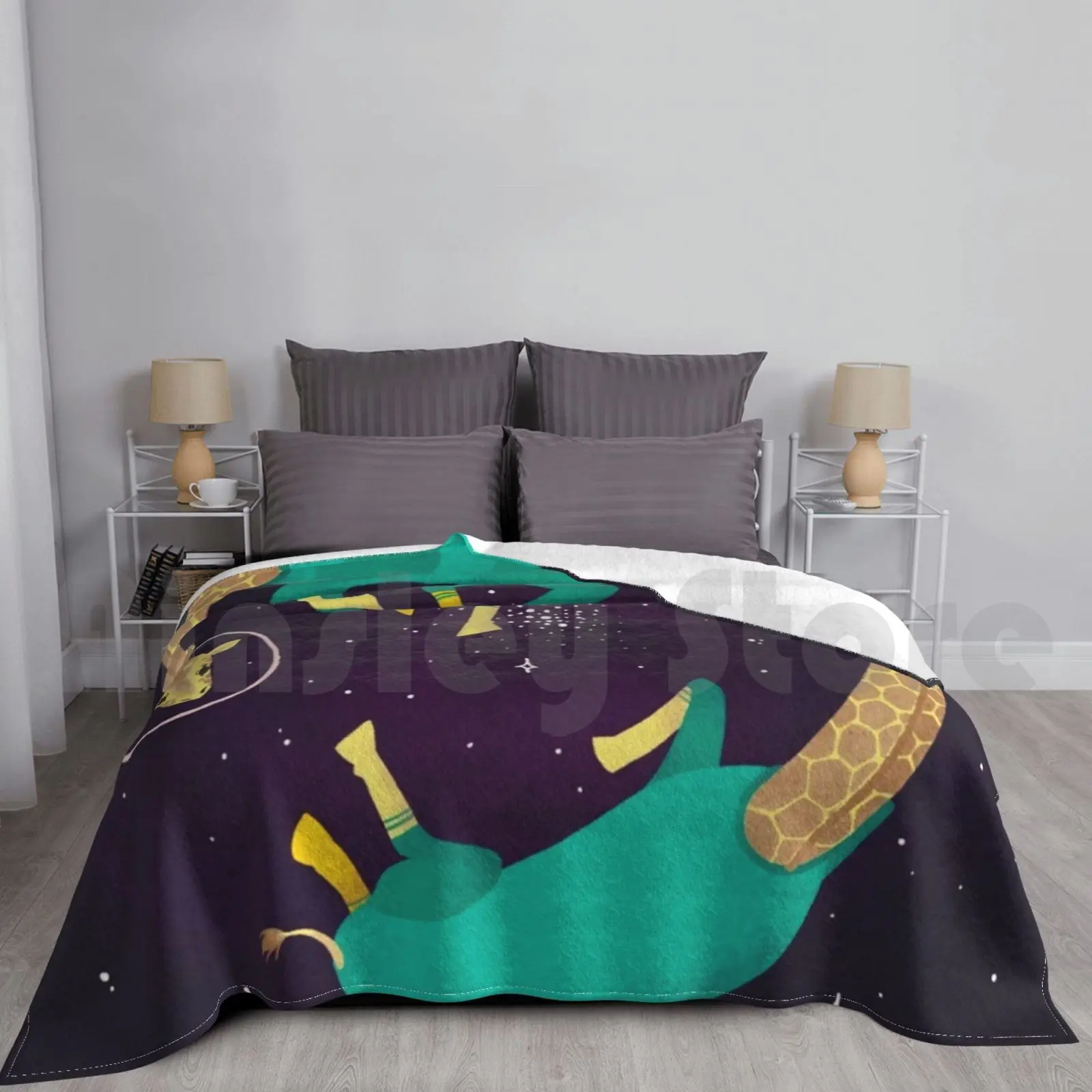 Spazio Giraffe Coperta Super Soft Luce Calda Sottile Spazio Giraffe Animali Spazio Animali Scifi Pittura Carino Galleggiante