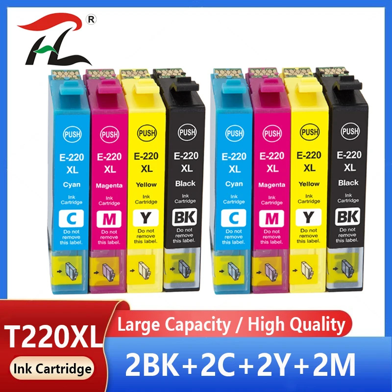 T220Xl Compatible For Epson Workforce Wf-2630 Wf-2650 Wf-2660 Xp-320 Xp-420 Printer Ink Epson 220Xl T220 Ink Cartridge