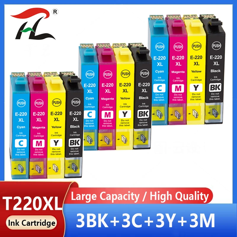 Compatible Ink Cartridges For Epson 220Xl T220 Xl Wf-2630 Wf-2650 Wf-2660 Xp-320 Xp-420 Xp-424 Printer T220Xl