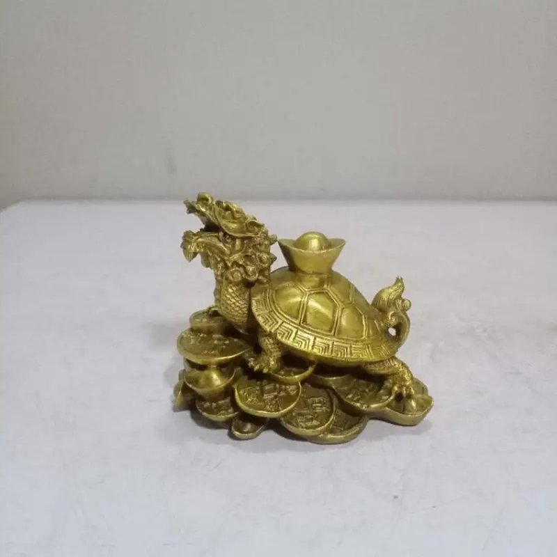 3.6 "China Collection Old Pure Copper Seiko Casting Lingotto Tortoise Statue
