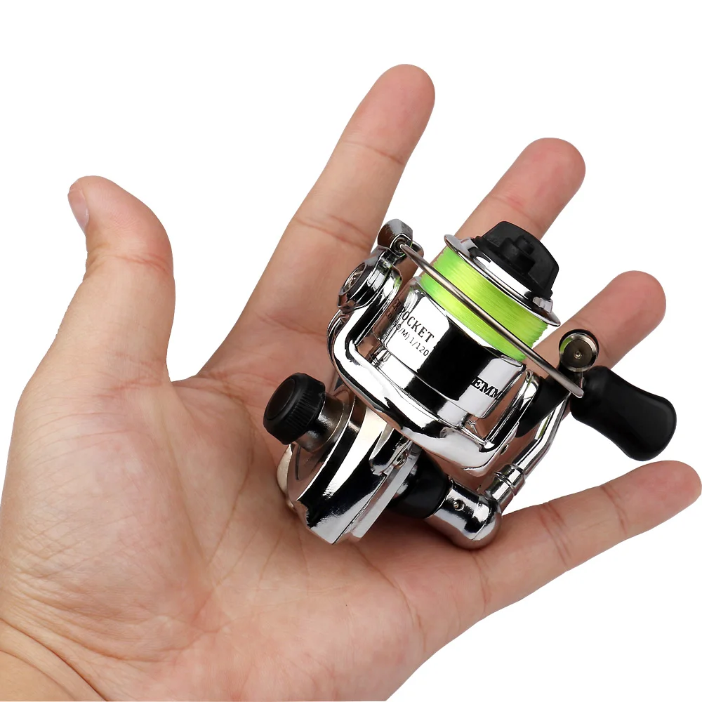Mini 100 Mulinello Da Pesca Con Spinning Tascabile Attrezzatura Da Pesca Mulinello Da Spinning Piccolo 4.3:1 Mulinello Da Pesca Con Ruota In Metallo
