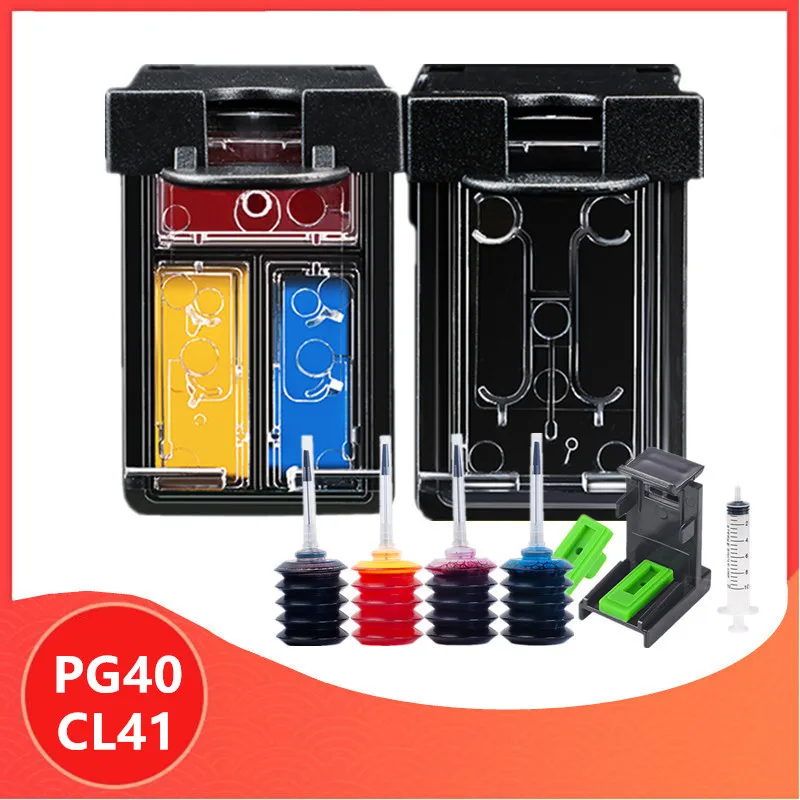 Cartuccia Di Inchiostro Ricaricabile Pg-40 Cl-41 Pg40 Cl41 Per Stampante Canon Pixma Mp140 Mp150 Mp160 Mp180 Mp190 Mp210 Mp220 Mp450 Mp470