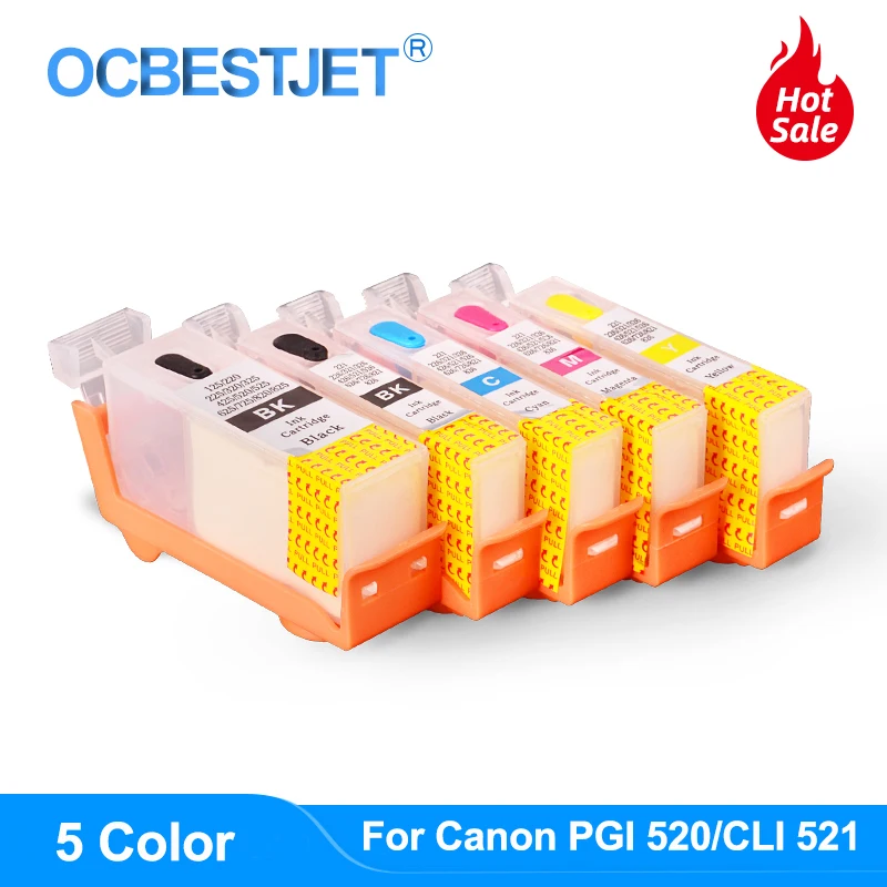 Cartuccia Di Inchiostro Ricaricabile Cli-521 Canon Pixma Ip3600 Ip4600 Ip4700 Mx860 Mx870 Mp540 Mp550 Mp560 Mp620 Mp630 Mp640
