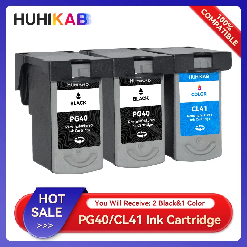 Huhikab Pg40 Cl41 Pg-40 Cl-41 Cartuccia Di Inchiostro Compatibile Per Canon Pixma Mp160 Mp140 Mp210 Mp220 Mx300 Mx310 Ip1800 Ip2500 Ip1600