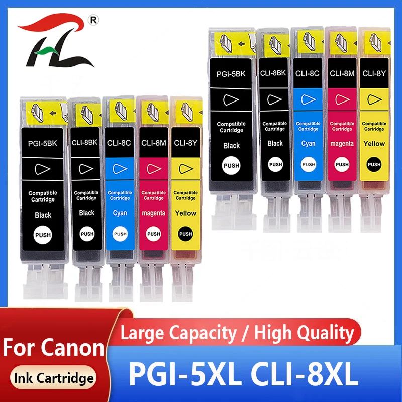 10 Pk Cartucce Di Inchiostro Compatibili Pgi-5 Cli-8 Pgi5 Cli8 Per Canon Pixma Ip4200 Ip4300 Ip4500 Mp500 Ip5200 Mp530 Mp600 Mp610 Mp800