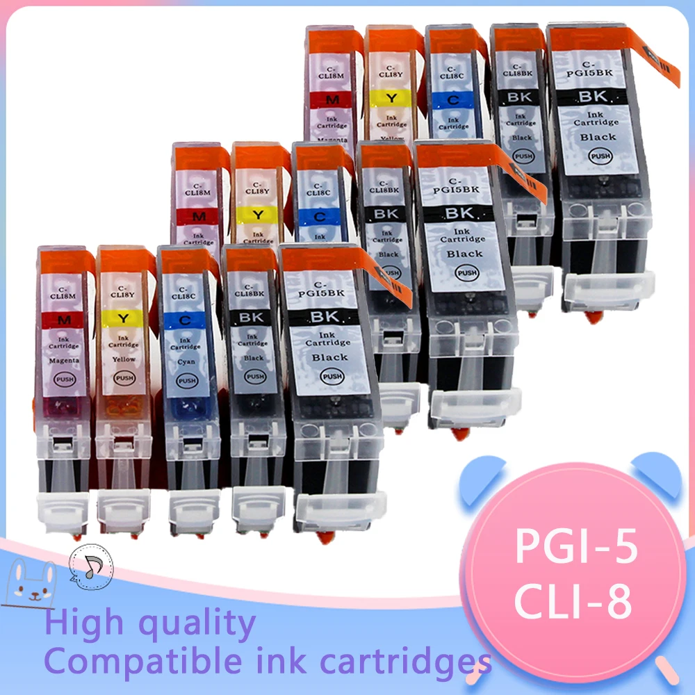Cartucce Di Inchiostro Compatibili Pgi-5 Cli-8 Pgi5 Cli8 Per Canon Pixma Ip4200 Ip4300 Ip4500 Mp500 Ip5200 Mp530 Mp600 Mp610 Mp800
