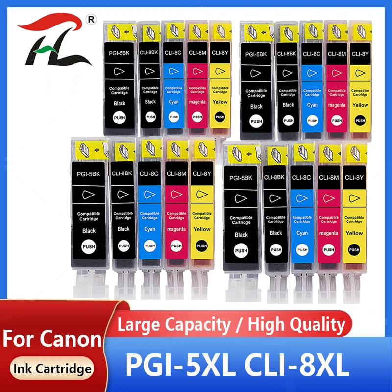 20Pcs Cartucce Di Inchiostro Compatibili Pgi-5 Cli-8 Pgi5 Cli8 Per Canon Pixma Ip4200 Ip4300 Ip4500 Mp500 Ip5200 Mp530 Mp600 Mp610 Mp800
