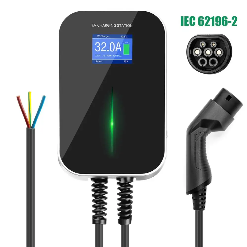 Evse Wallbox Ev Caricabatteria Da Auto Wallmount 7Kw Veicolo Elettrico Tipo 2 Cavo Ev Iec 62196-2 1 Fase Per Audi Bmw