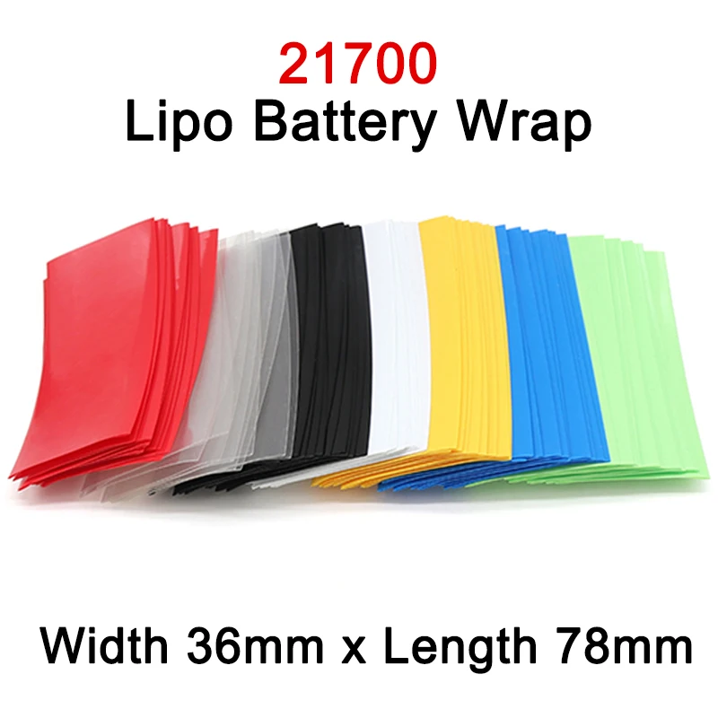 20 ~ 500Pcs 21700 Lipo Battery Film Pvc Heat Shrink Tube Pretagliato Manicotto Isolante Termoretraibile Proteggi Tubo Cover Pack Batterie Wrap