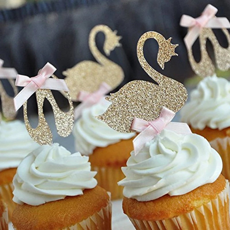 Swan Lake Cupcake Toppers Ballerina Cupcake Toppers Swan Cupcake Toppers Forniture Per Feste Di Compleanno