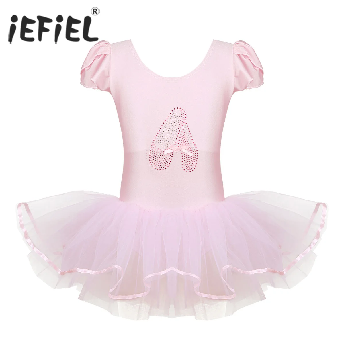 Iefiel Kids Girls Ruffled Cap Sleevesballet Body Dancewear Ballerine Con Paillettes Ballerine Danza Ginnastica Body Tutu Dress