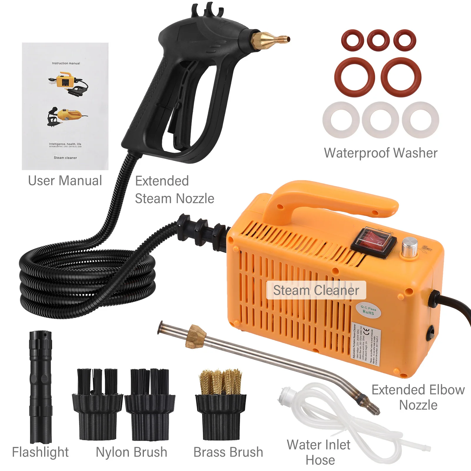 Pulitore A Vapore 110V 220V 2600W Per La Casa Vaporizzatori Per Macchine Per La Pulizia A Vapore Ad Alta Temperatura Per Auto Con Testine Per Tubi Di 