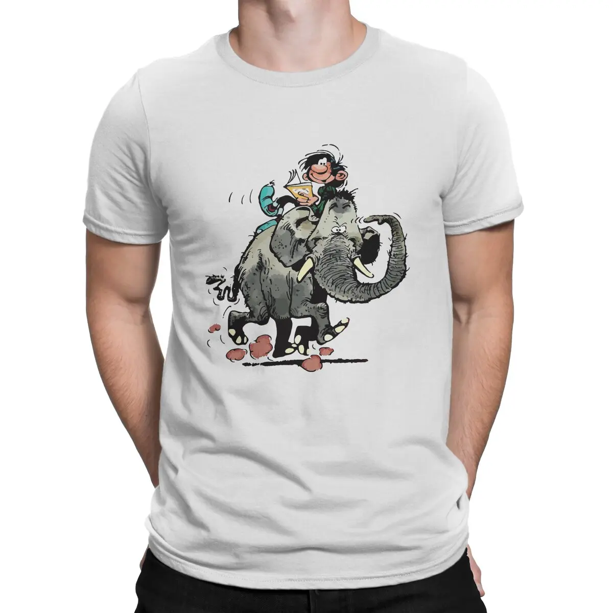Maglietta Da Uomo Gaston Lagaffe Comics Su Elephant Fashion T Shirt Harajuku Felpe Hipster