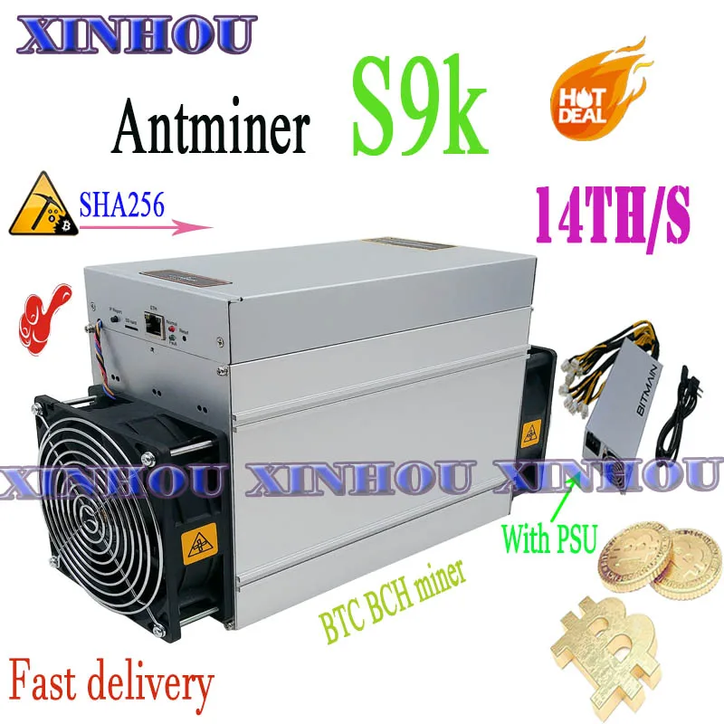 Usato Bitmain Asic Miner Antminer S9K 14Th/S Sha256 Btc Bch Mining Migliore Di S9 S9J T9 + T17 S17 Ebit E9 E9I E10 E10.2 E10.3 M3