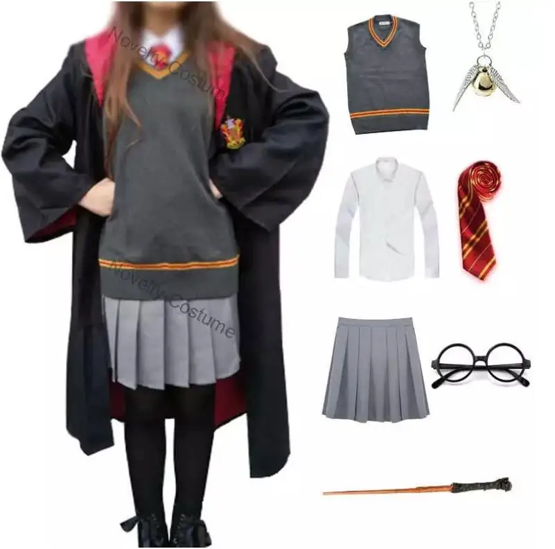 Donne Elder Girls School Uniform Cosplay Hermione Granger Robe Mantello Costume Costume Di Halloween