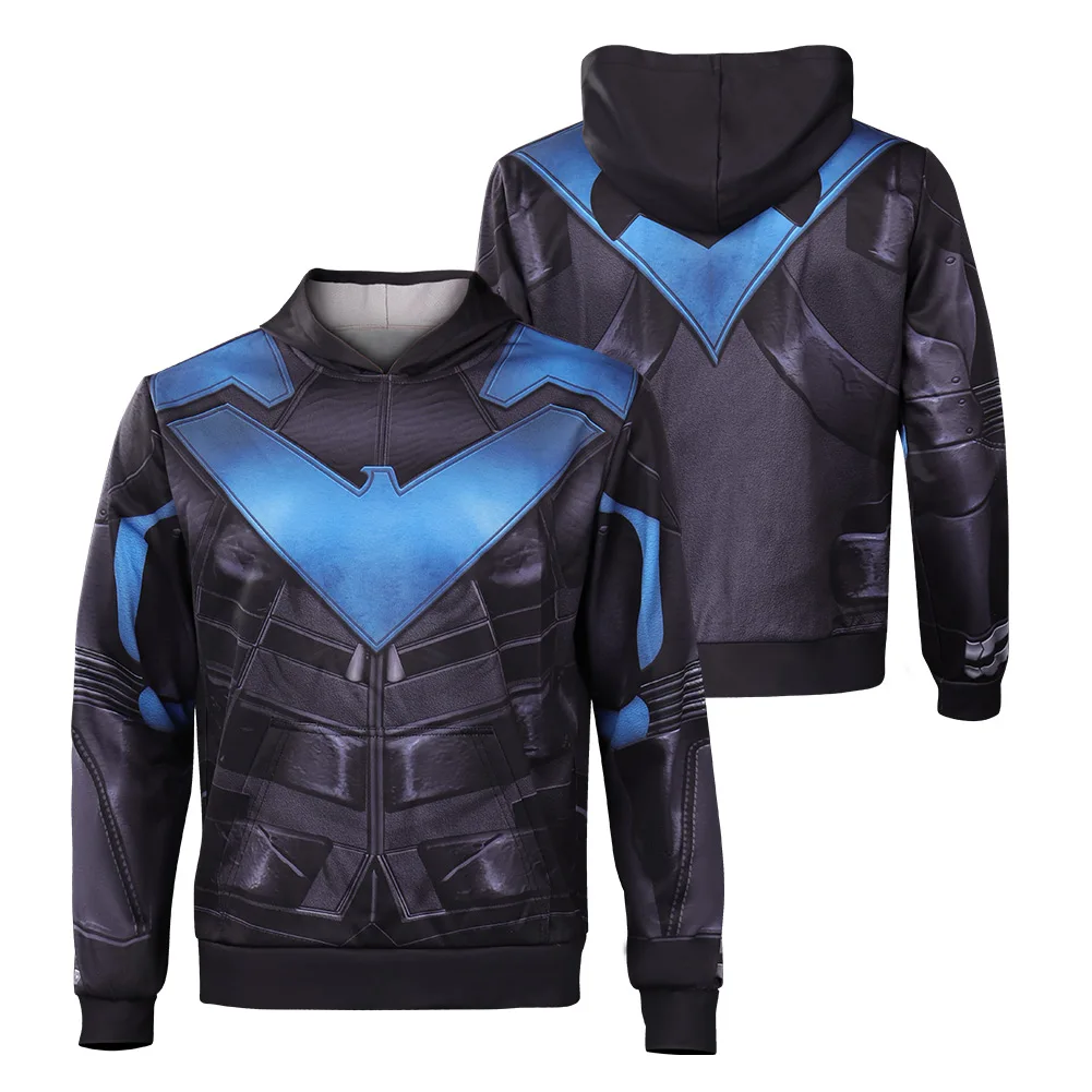 Gotham Knights Nightwing Costume Cosplay Felpa Con Cappuccio Cappotto Halloween Carnival Suit
