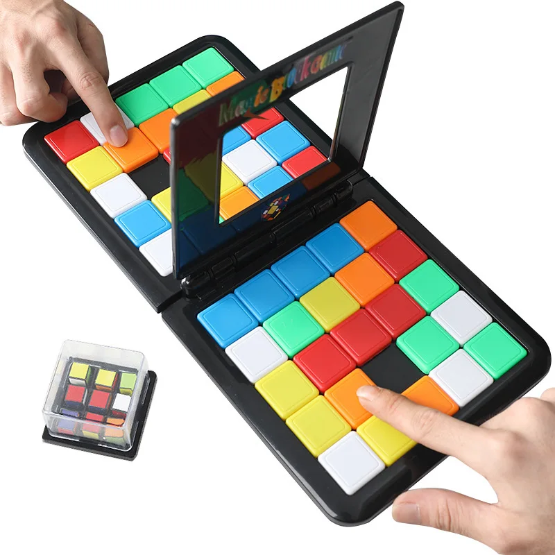 Iq Slide Travel Puzzle Cube 3D Puzzle Race Board Table Battle Stacking Blocks Gioco Bambini Adulti Giocattoli Educativi Rubic Magico Cubo