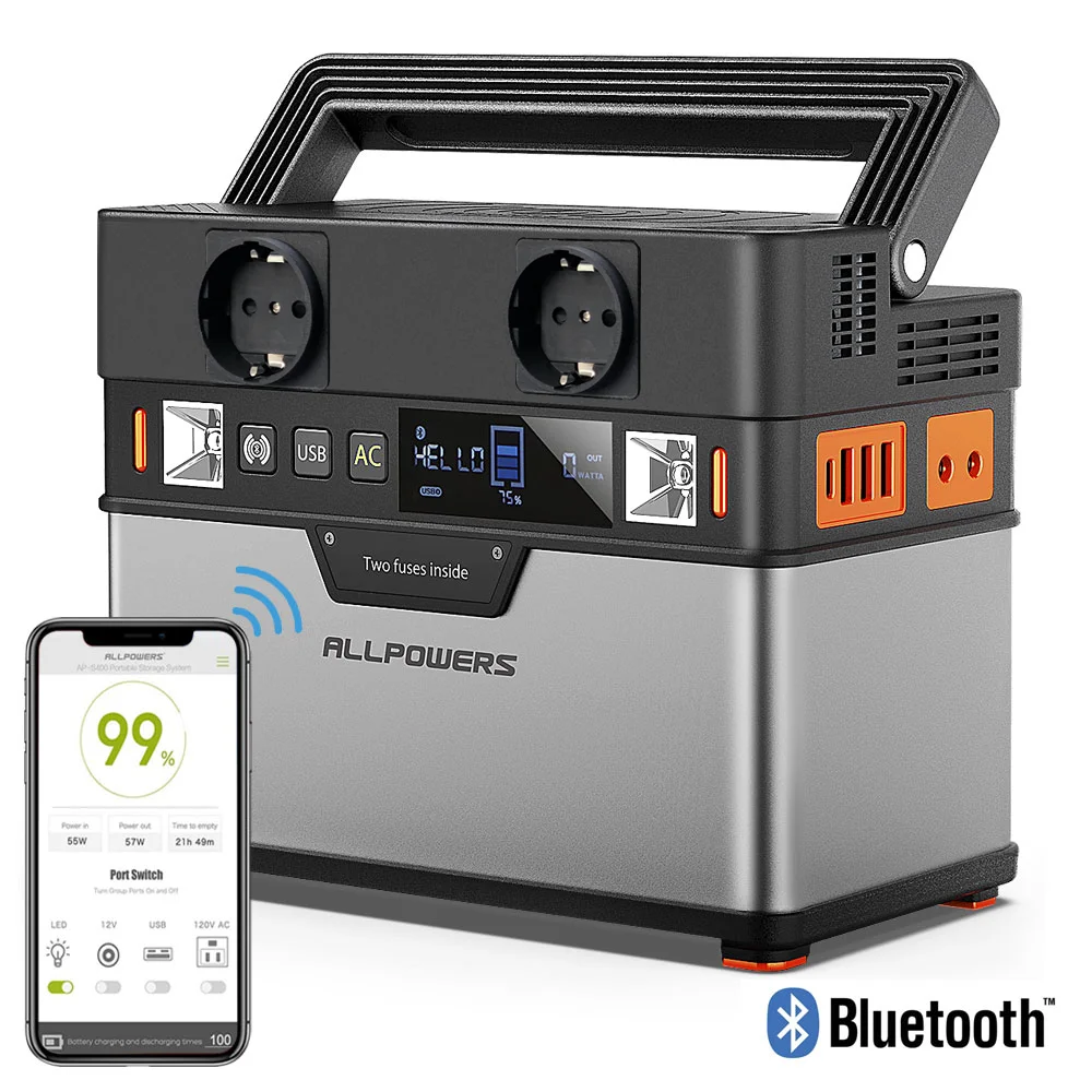 Allpowers 110V 220V Ac 300W Power Station Onda Sinusoidale Pura 288Wh Generatore Portatile Alimentazione Frigorifero Per Auto Tv Drone Laptop