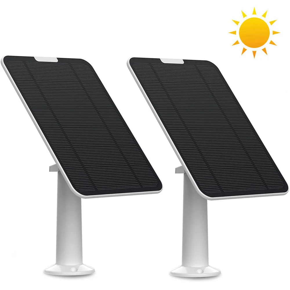 Pannello Solare Impermeabile Da 2 Pezzi Per Telecamera Di Sicurezza 5V Ricarica Non Stop Per Eufycam 2C/2C Pro/E40/E20/2/2 Pro/E Ecc.